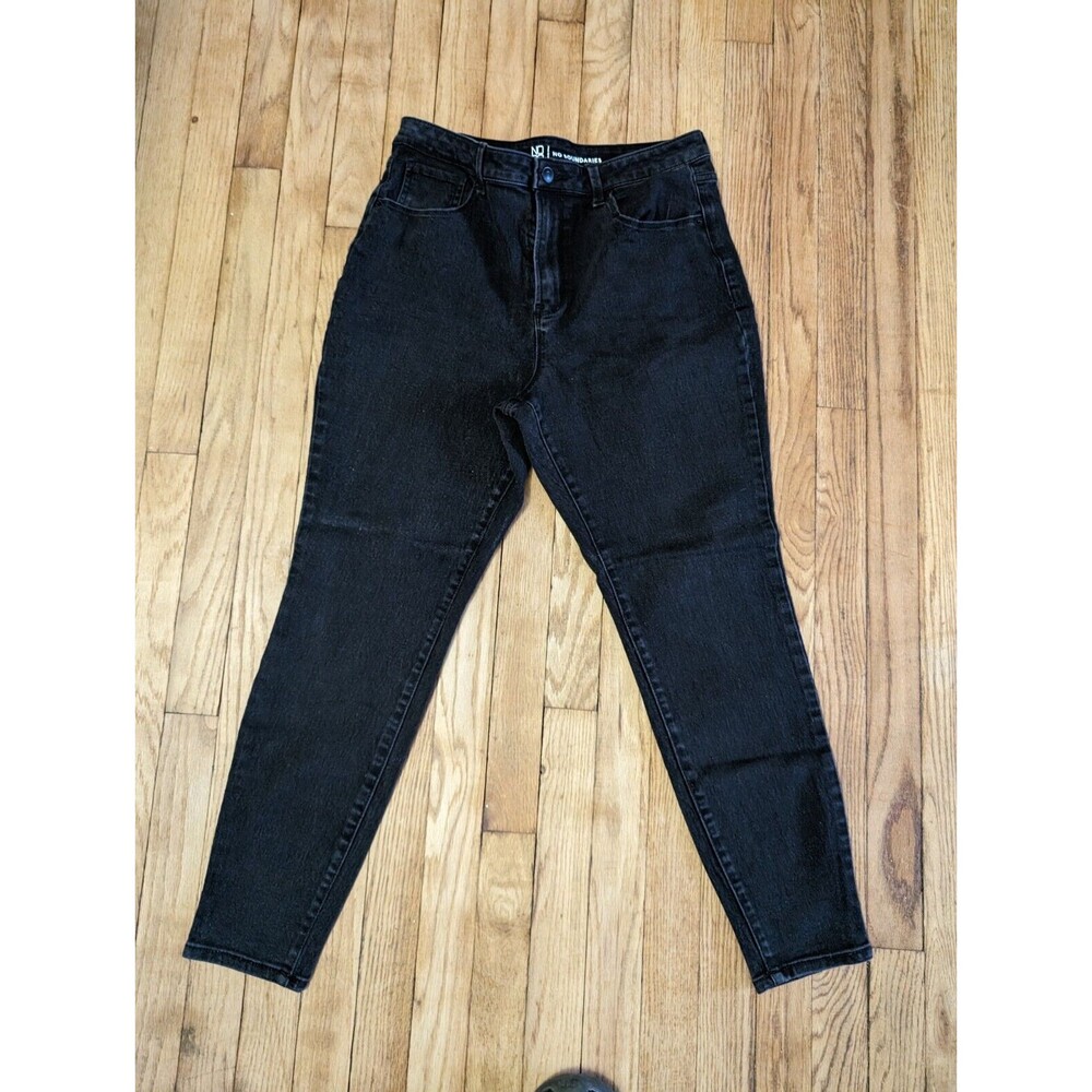 No Boundaries Juniors Jeans Black Denim Straight Leg‎ Pants Size 15